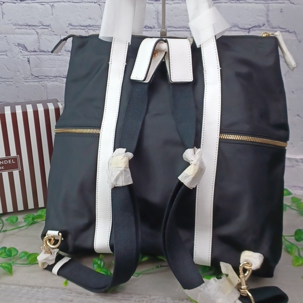 Henri Bendel Jetsetter Convertible Backpack Centennial Stripe NEW - Picture 7 of 13